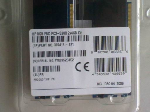 397411-B21	2GB    FBD PC2-5300 (2*1GB)